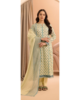 3-PC unstitched Printed Lawn By Zellbury | 0183